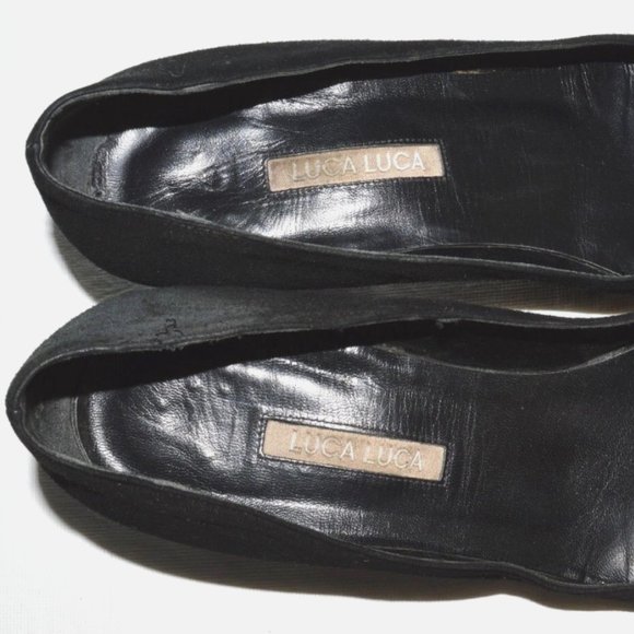 LUCA LUCA SIZE 9.5 10 M 40 BLACK SUEDE LEATHER PUMPS DRESS SHOES ITALY - Picture 5 of 6